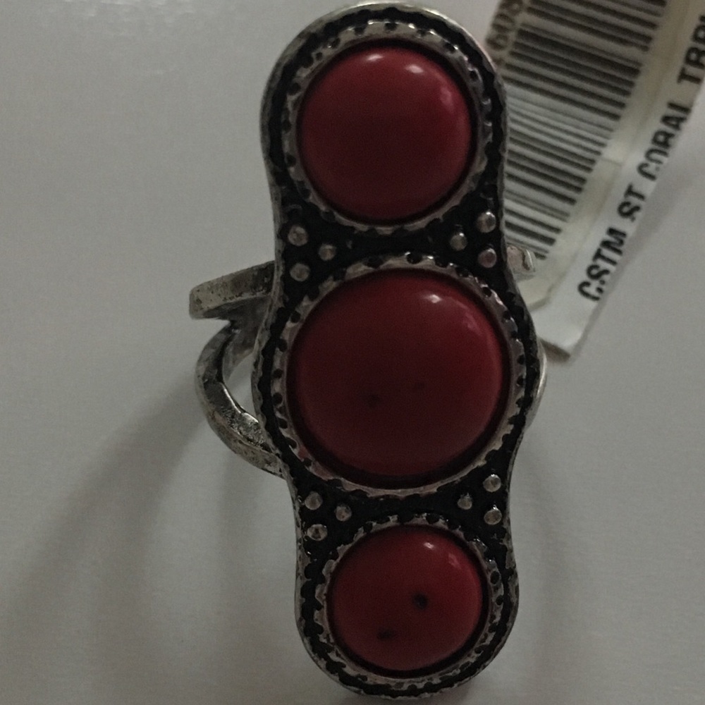 Lucky Brand red funky ring size 7/8 - Picture 2 of 3